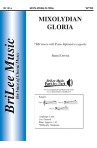 Mixolydian Gloria TBB choral sheet music cover Thumbnail